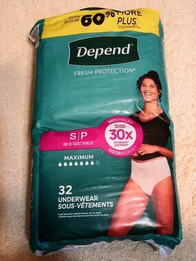 NEW! Depend Fresh Protection Underwear for Women, Maximum Absorbency, 32 Count